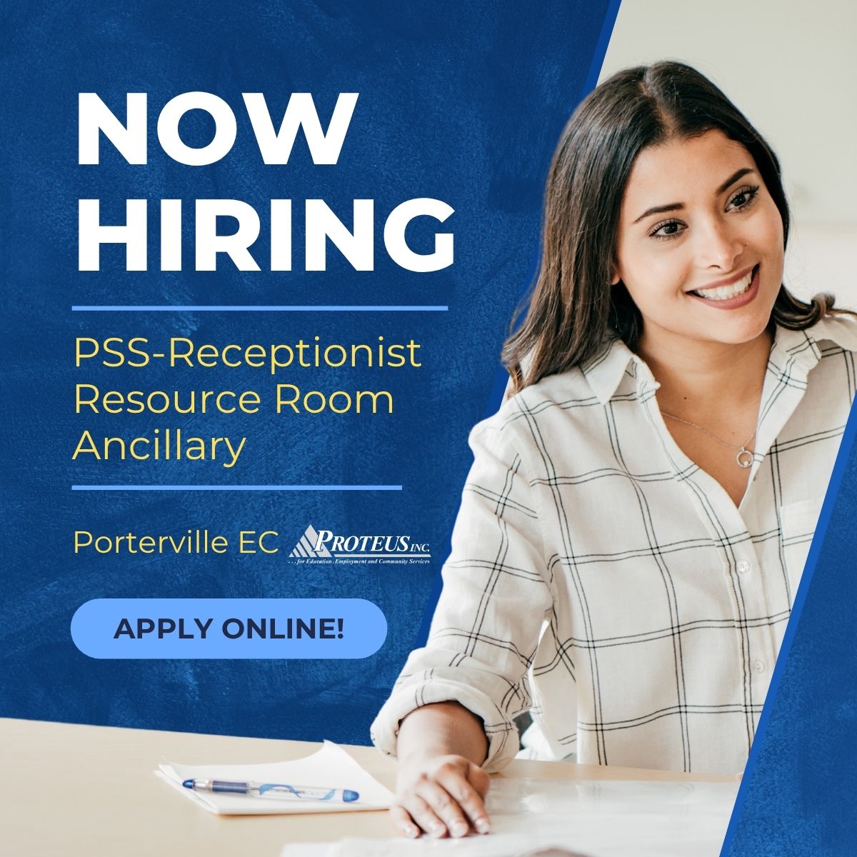 PSS - Receptionist/Resource Room/Ancillary - Porterville EC - Job Announcement